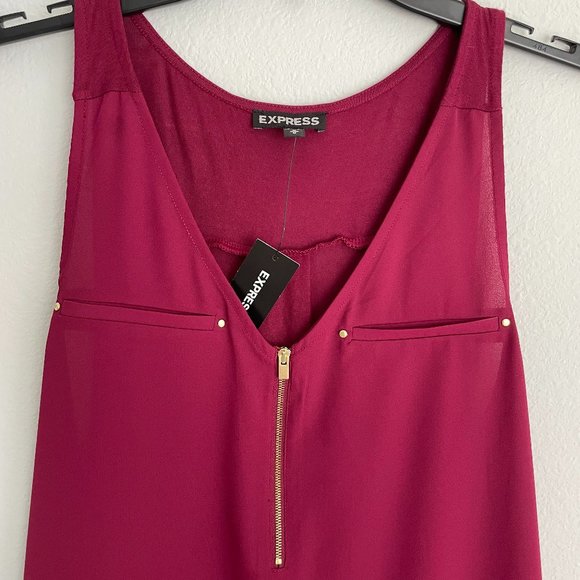 NWT - Deep Red - Express Sleeveless Blouse - Medium - Picture 3 of 11